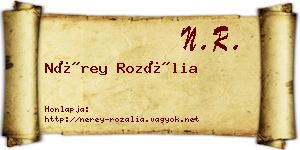 Nérey Rozália névjegykártya